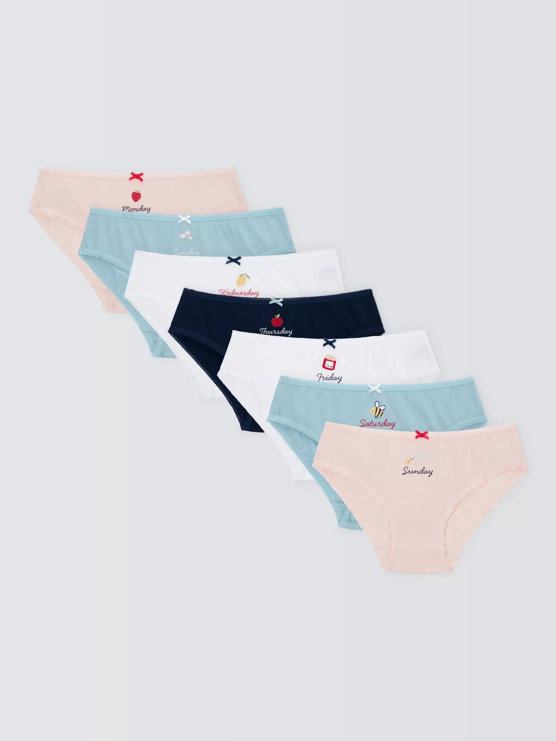 John Lewis Kids' Day Of The Week Briefs, Pack of 7, Multi - McGrocer