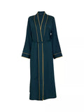 Fable & Eve Pimlico Solid Long Dressing Gown, Emerald Green - McGrocer
