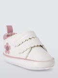 John Lewis Baby Floral Trainers, White - McGrocer