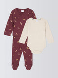 John Lewis Baby Bodysuit, Wrap Top and Trousers Set, Multi - McGrocer