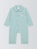John Lewis Baby Cotton Collared Romper, Multi - McGrocer