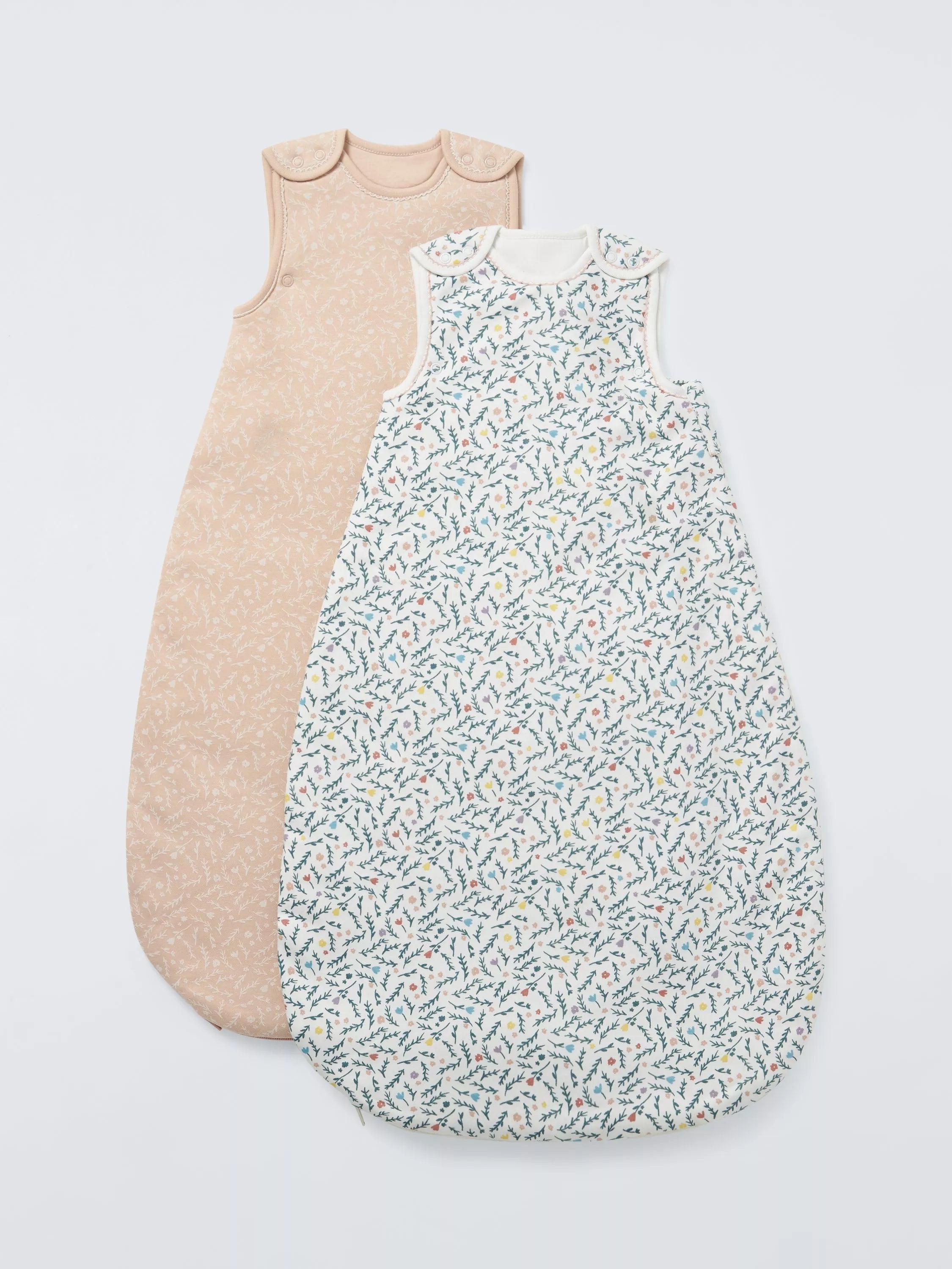 John Lewis Rowan Flower Baby Sleeping Bag, 1.5-2.5 Tog, Pack of 2, Multi - McGrocer