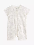Lindex Baby Organic Cotton Sheep Romper Pyjamas, Light Dusty White - McGrocer