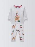 John Lewis Baby Embroidered Christmas Pyjamas, Grey - McGrocer