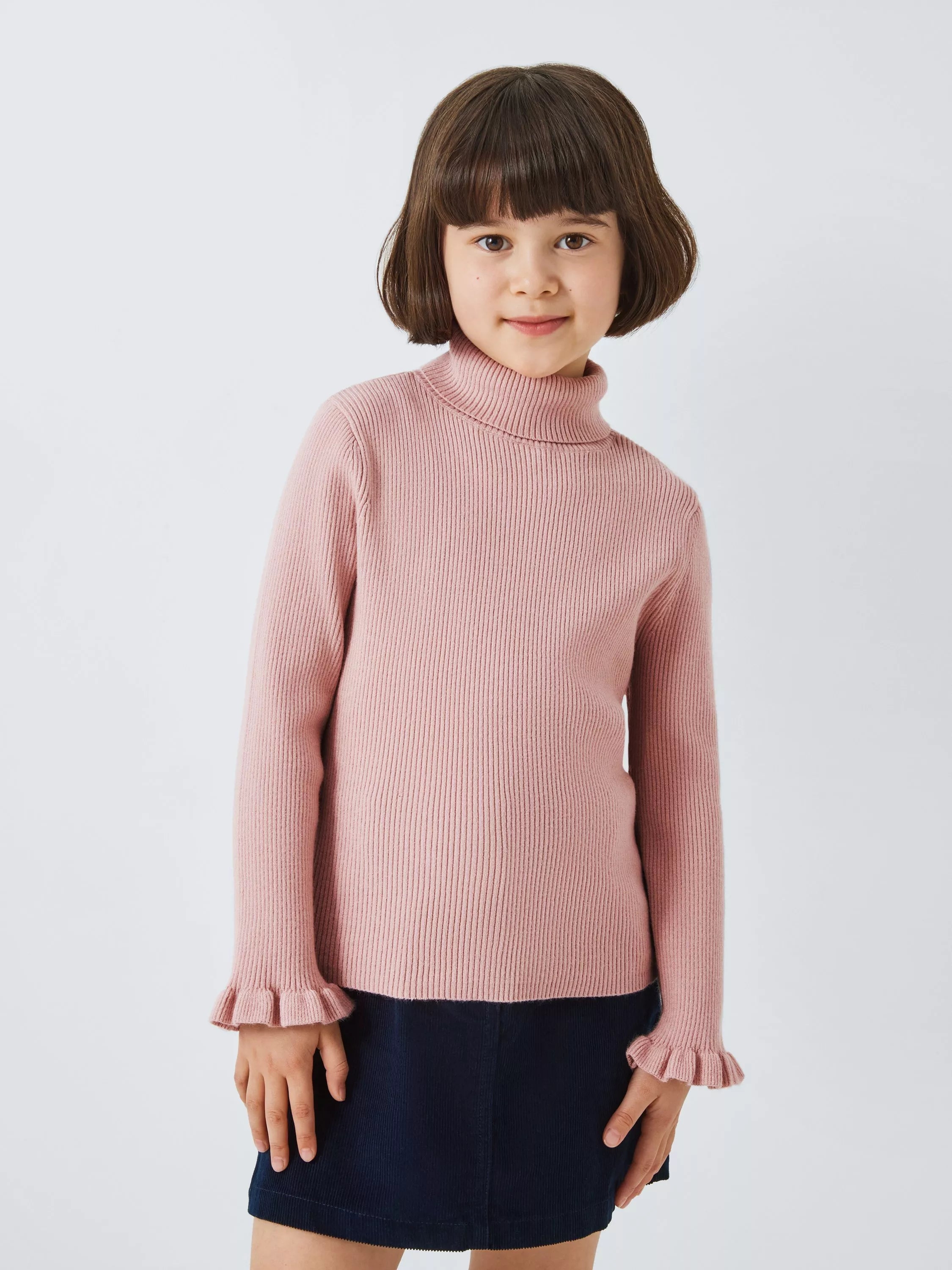 John Lewis Kids' Rollneck Ruffle Cuffle Knit Top - McGrocer