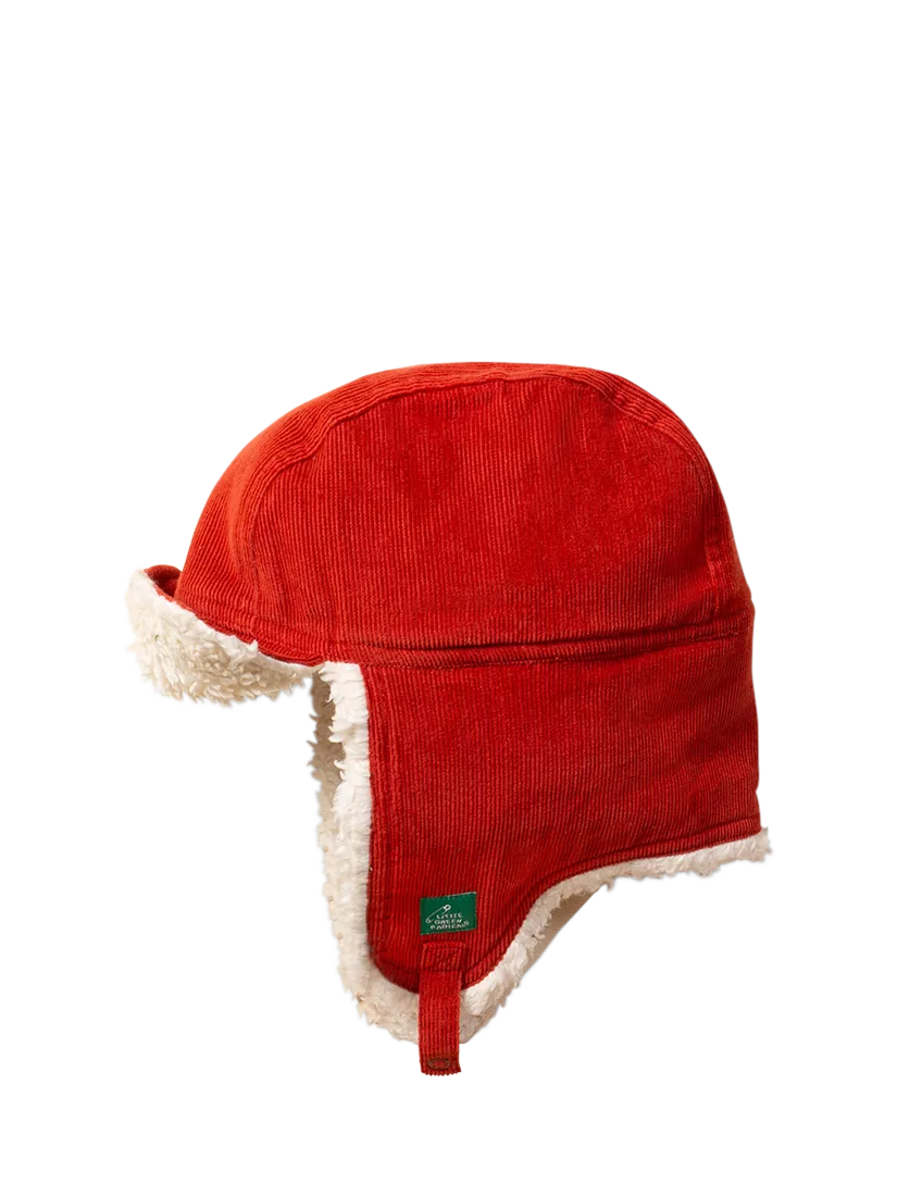 Little Green Radicals Kids' Organic Cotton Corduroy Sherpa Hat, Hazelnut - McGrocer