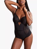 Panache Tango Plunge Bodysuit, Obsidian - McGrocer