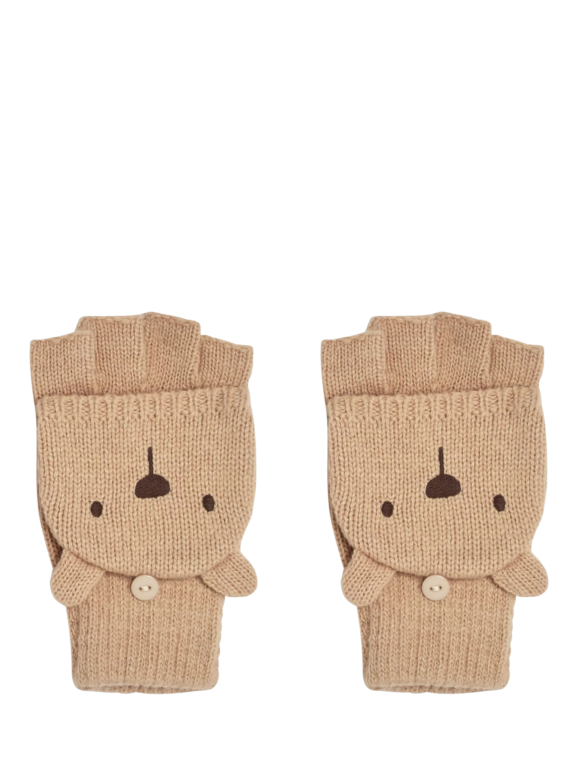 JoJo Maman Bébé Kids' Bear Novelty Gloves, Brown - McGrocer