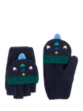 JoJo Maman Bébé Kids' Dinosaur Gloves, Navy/Multi - McGrocer