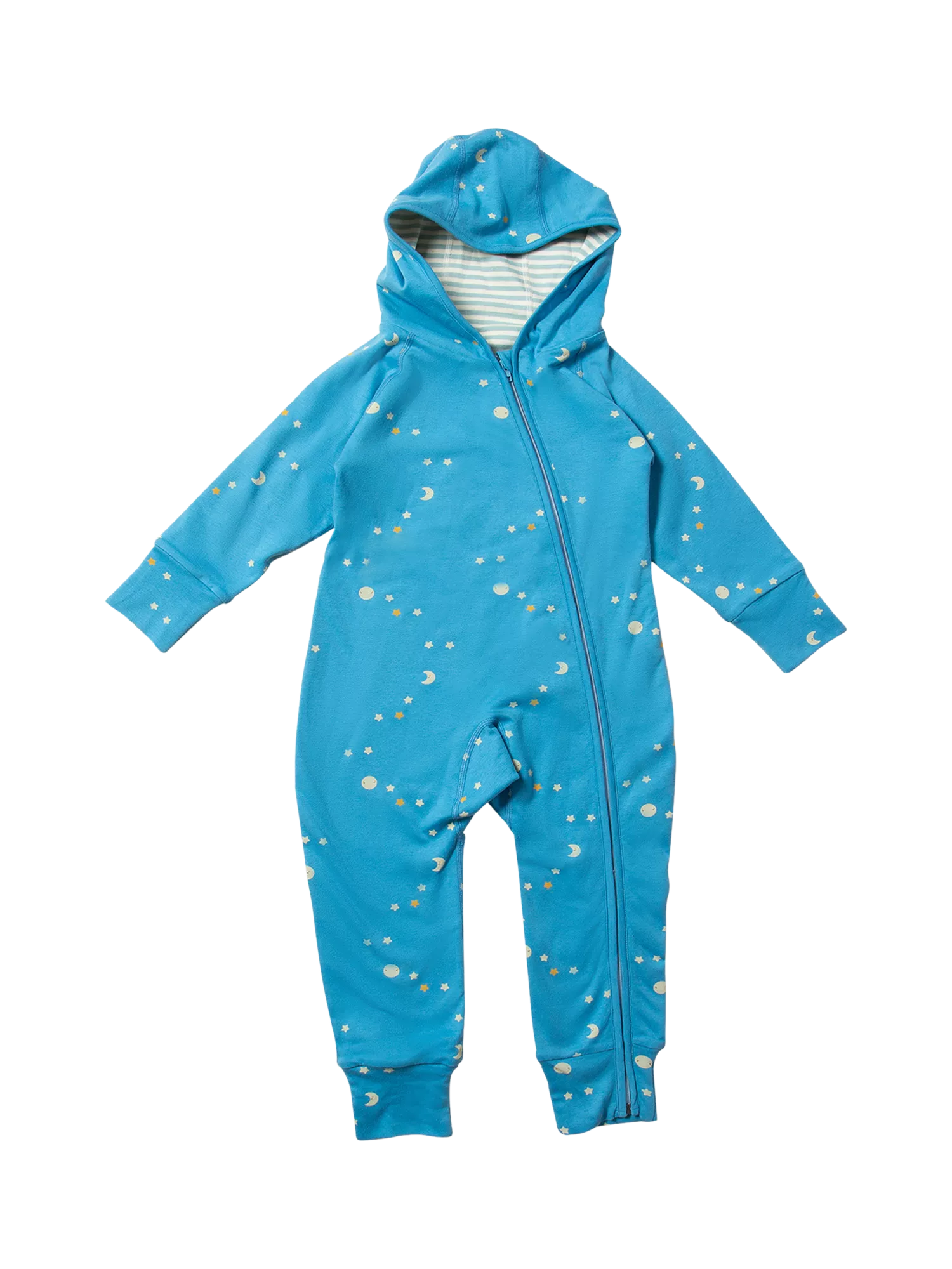 Little Green Radicals Baby Dawn Adaptive Reversible Hooded Snuggle Suit, Blue/Multi - McGrocer