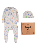 Frugi Baby Rey Sleepsuit & Hat Gift Set, Dream Big/Grey - McGrocer
