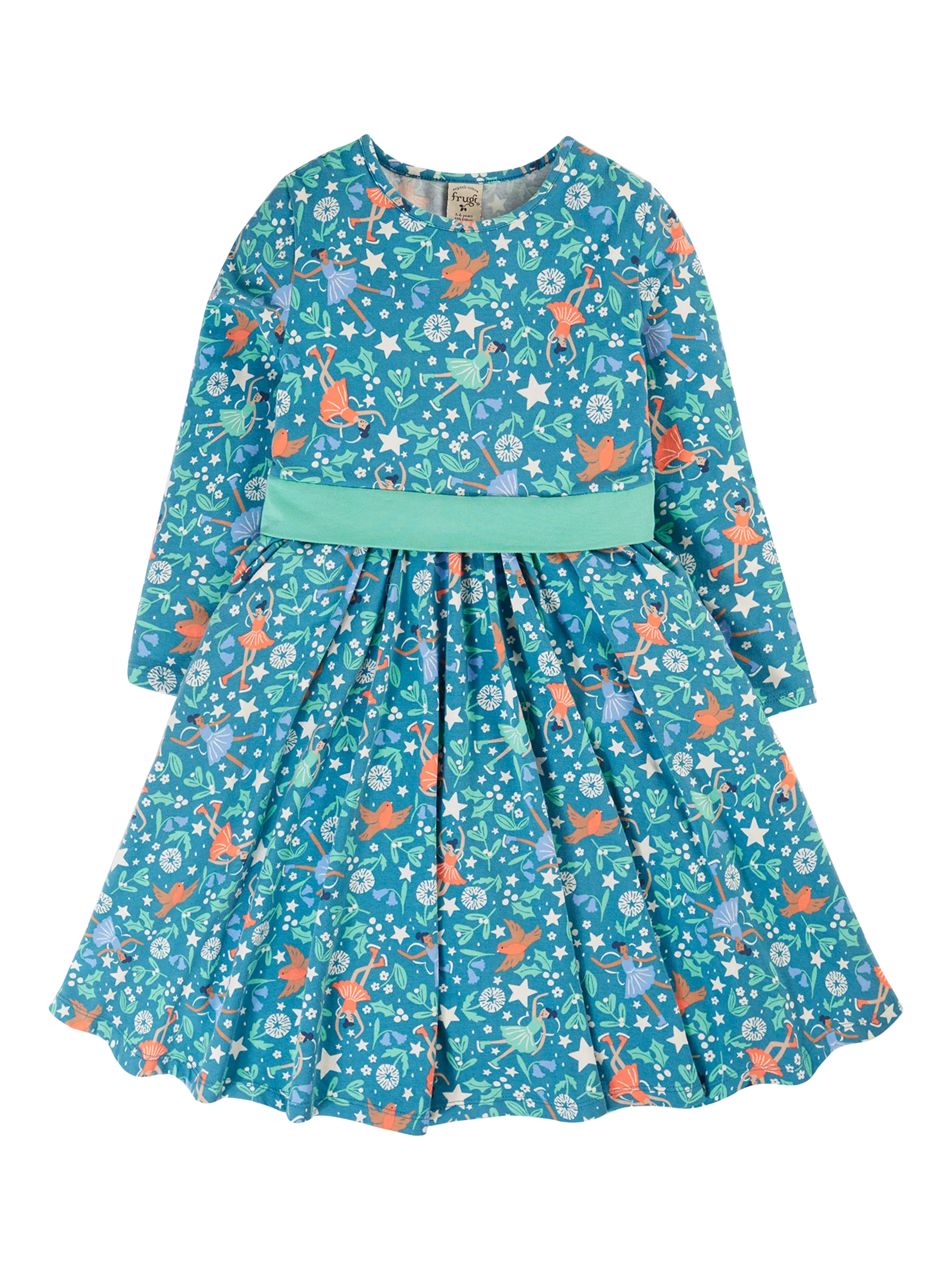 Frugi Baby Party Skater Dress, Multi - McGrocer