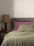 Piglet in Bed Gingham Linen Blend Fitted Sheet - McGrocer