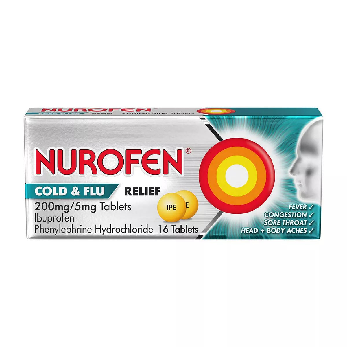 Nurofen Cold & Flu Relief 200mg/5mg Tablets - 16 - McGrocer