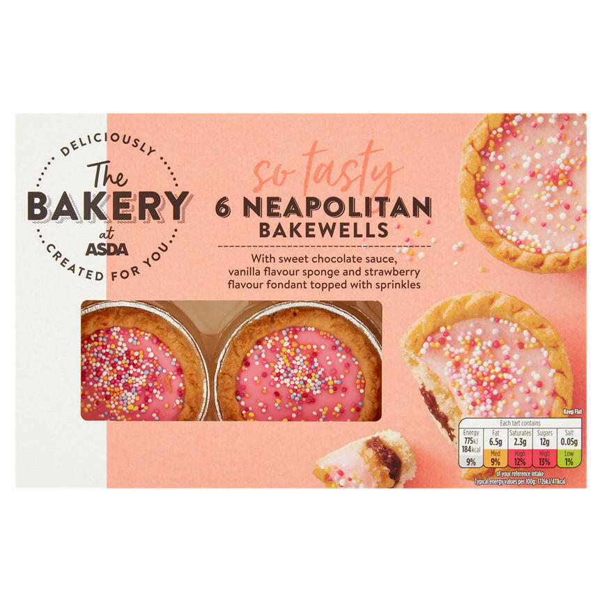 The BAKERY at ASDA 6 Neapolitan Bakewell Tarts GOODS ASDA