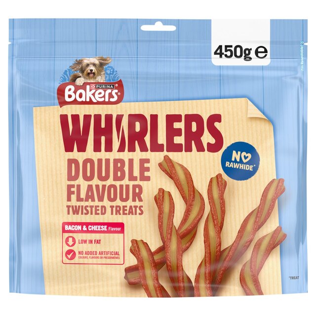 Bakers Whirlers Bacon and Cheese Dog Treats 450g - McGrocer