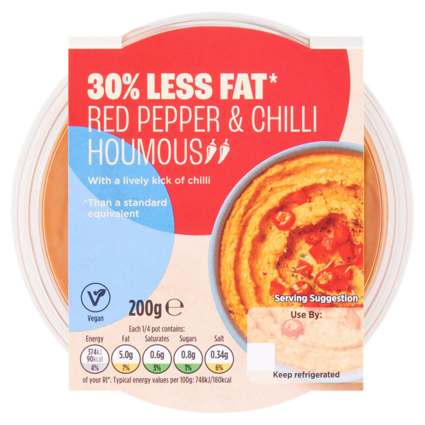ASDA 30% Less Fat Red Pepper & Chilli Houmous - McGrocer