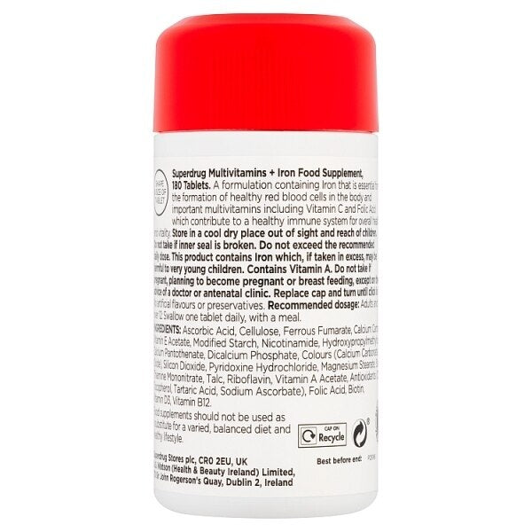 Superdrug Multi-Vitamins With Iron 180s GOODS Superdrug