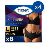 TENA Silhouette Plus Black Lady incontinence High Waist Pants - Large - 4 packs of 8 bundle GOODS Boots