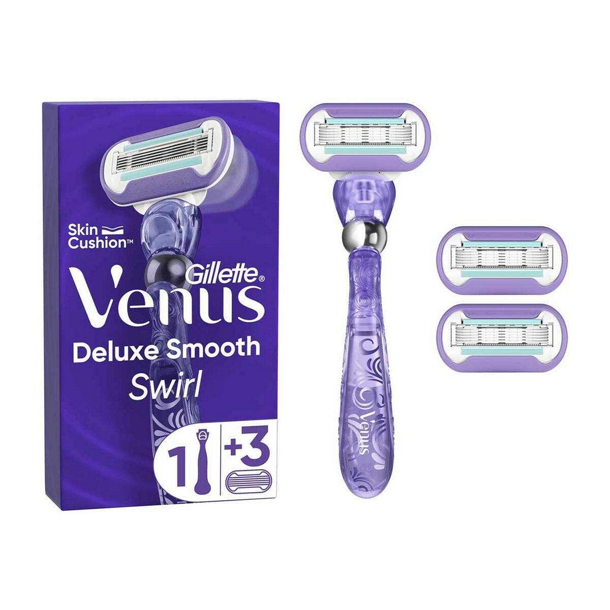 Venus Extra Smooth Swirl Women's Razor Handle + 3 Blades GOODS Boots