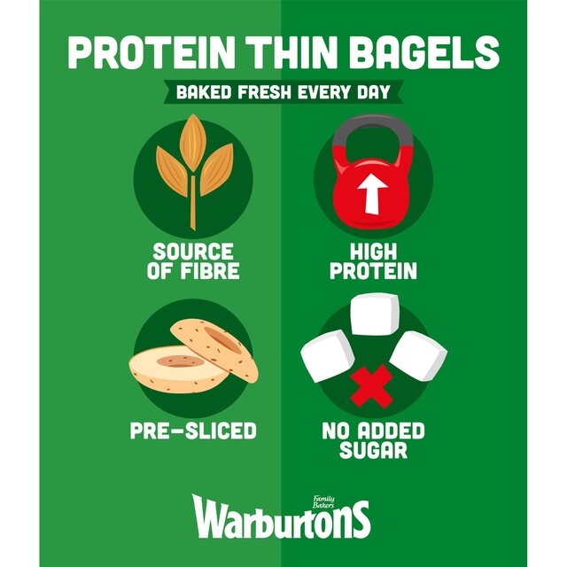 Warburtons Protein Thin Bagels 4 per pack - McGrocer
