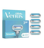 Gillette Venus Razor Blades Smooth 3 Blade Womens Razor Blades X4