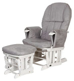 Tutti Bambini Reclining Glider Chair Stool - White with Grey Cushions