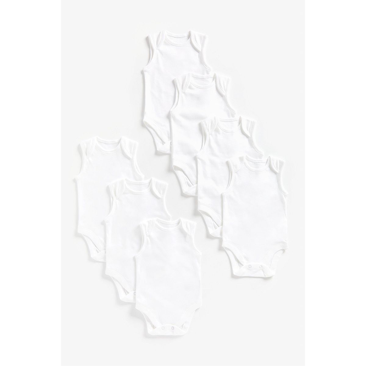 White Sleeveless Bodysuits - 7 Pack GOODS Boots