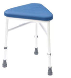 NRS Healthcare Padded Corner Shower Stool Blue White