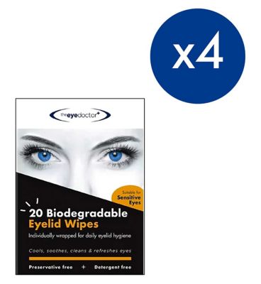 The Eye Doctor Eyelid Wipes - 4 Packs Of 20 Wipes GOODS Boots