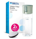 BRITA Water Filter Bottle Vital Light Green 600ml Inc 2x Microdisc filters