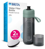 BRITA Sports Water Filter Bottle Active Dark Green 600ml Inc 2x Microdisc filters