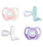 Tommee Tippee Ultra-Light Soothers 0-6m 4 Pack Lilac Pink Blue White
