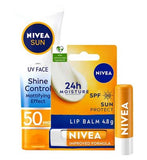 NIVEA SUN UV Face Shine Control NIVEA SUN Lip Balm Bundle