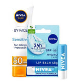 NIVEA SUN UV Face Sensitive NIVEA Hydro Protect Lip Balm Bundle