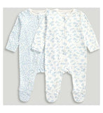 Mothercare Disty Blue Zipped Sleepsuit 2 Pack