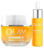 Olay Vitamin C Anti-Dark Spot SPF30 Day Cream 50ml Vitamin C AHA24 Day Serum 40ml Bundle