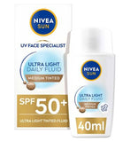 NIVEA SUN UV Ultra Light SPF50 Tinted Daily Face Fluid Medium 40ml