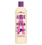 Aussie Mighty Mega Shampoo 400ml Gently Cleansing Shampoo for Soft and Shiny Hair Infused with Australian White Strawberry