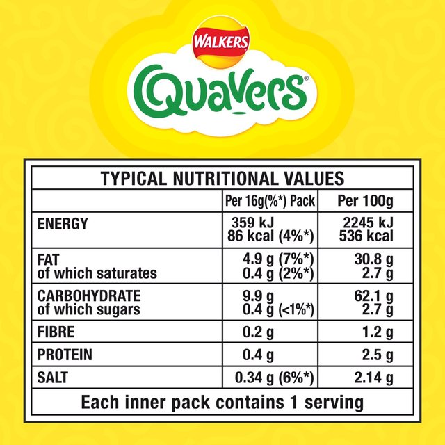 Walkers Quavers Cheese Multipack Snacks 6 per pack GOODS M&S