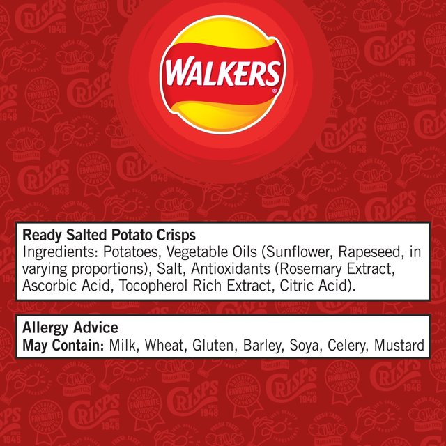 Walkers Ready Salted Multipack Crisps 6 per pack GOODS M&S