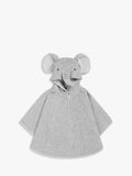 John Lewis Elephant Hooded Baby Bath Towelling Poncho, 0-2 years, Grey - McGrocer