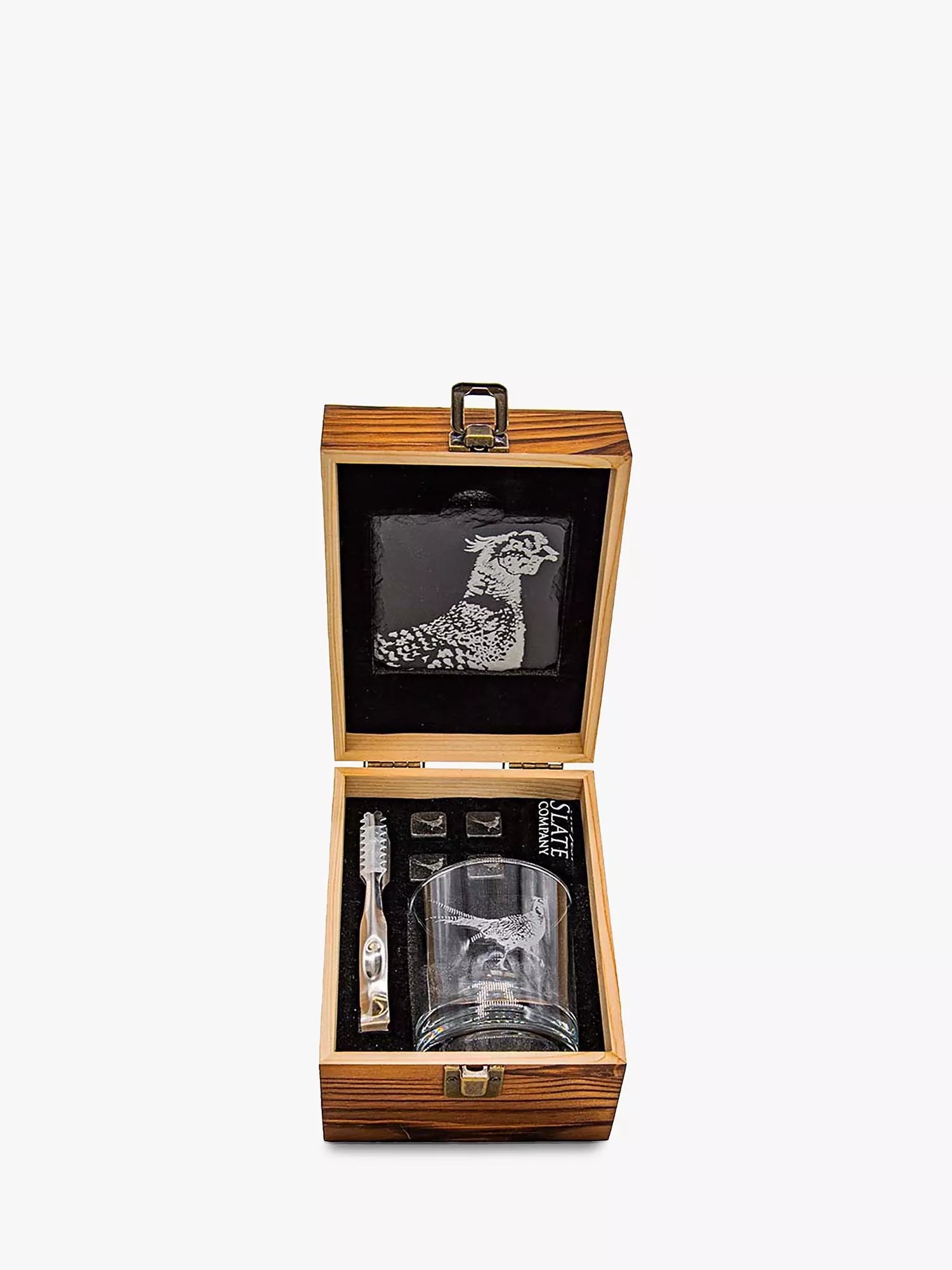 Selbrae House Pheasant Glass Whisky Tumbler & Slate Coaster Gift Set, 320ml - McGrocer