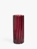 John Lewis Ripple Glass Vase, H26cm, Damson - McGrocer