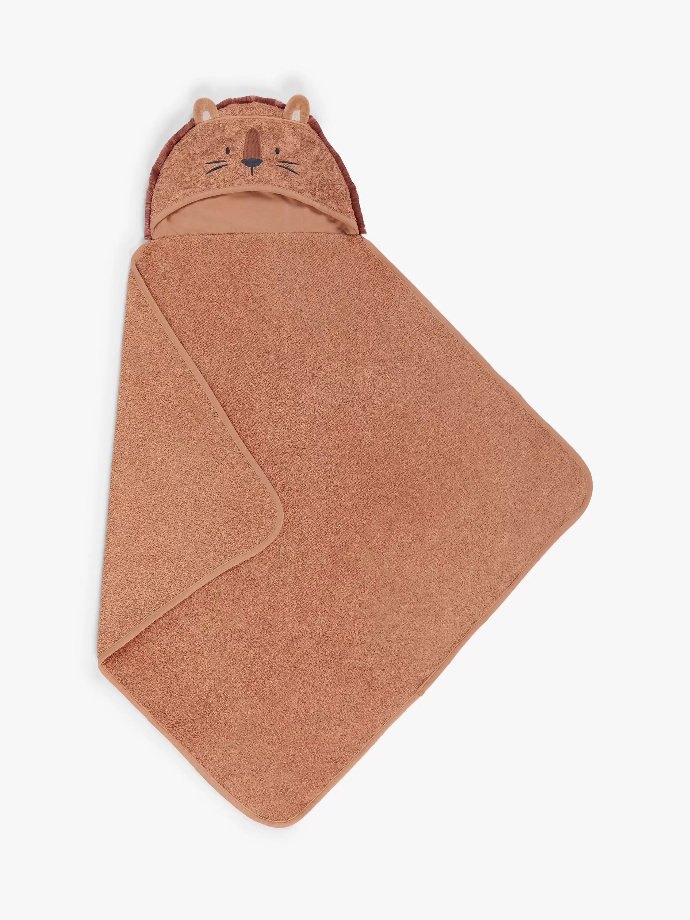 John Lewis Lion Hooded Towel, Toast - McGrocer
