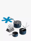 Joseph Joseph Space Folding Handle Non-Stick Saucepan & Accessories Set, 3 Piece, Navy - McGrocer