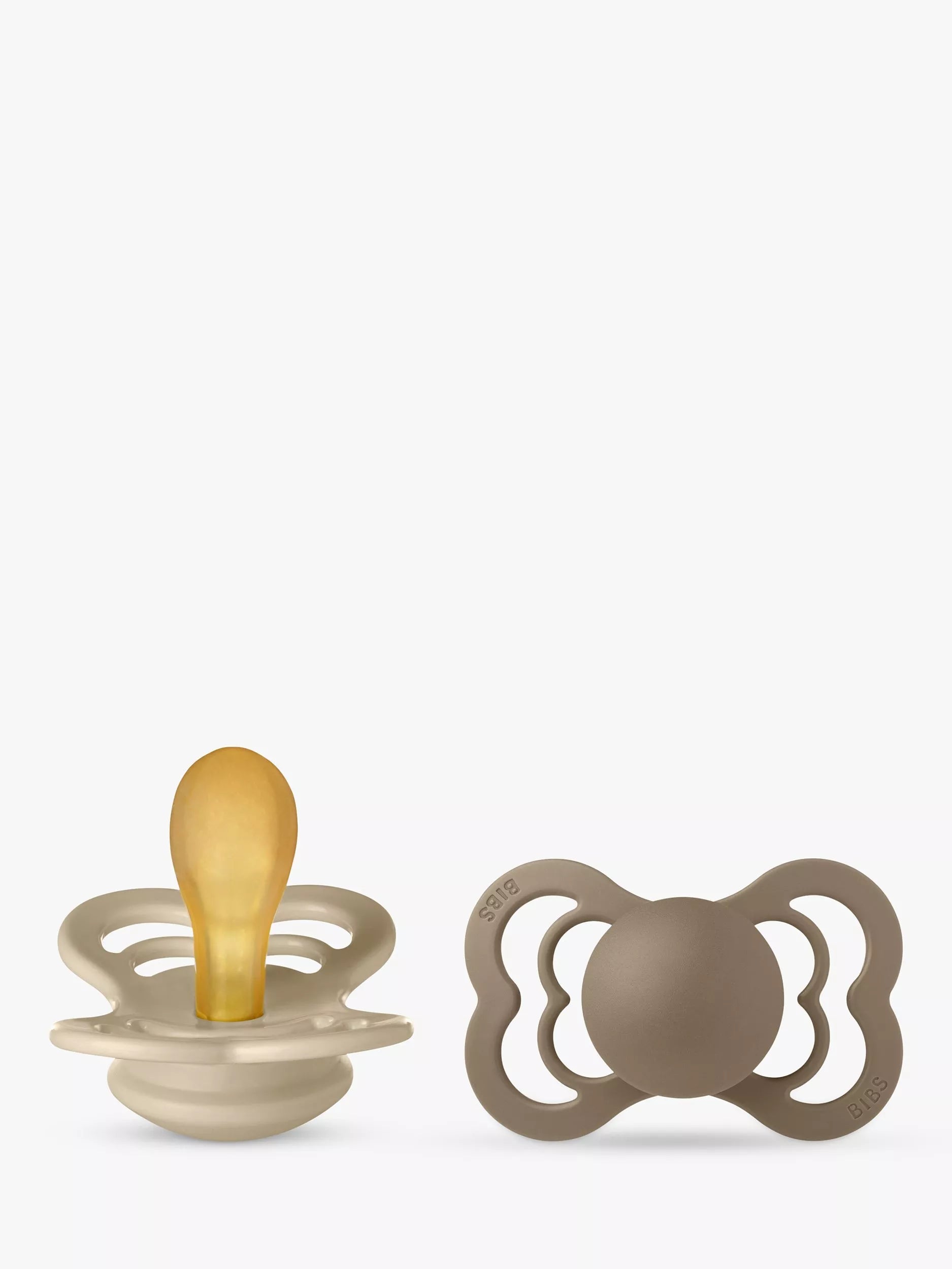 BIBS Supreme Symmetrical Baby Soother, Pack of 2, Size 2, Vanilla/Dark Oak - McGrocer