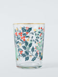 Christmas Foliage Glass Tumbler 500Ml Clear Multi