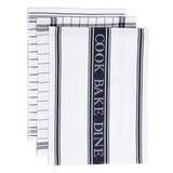 M&S Set of 3 Striped Tea Towels '1SIZE Blue