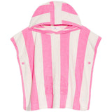 M&S Girls Pure Cotton Towelling Striped Poncho, 4-5 Years, Pink